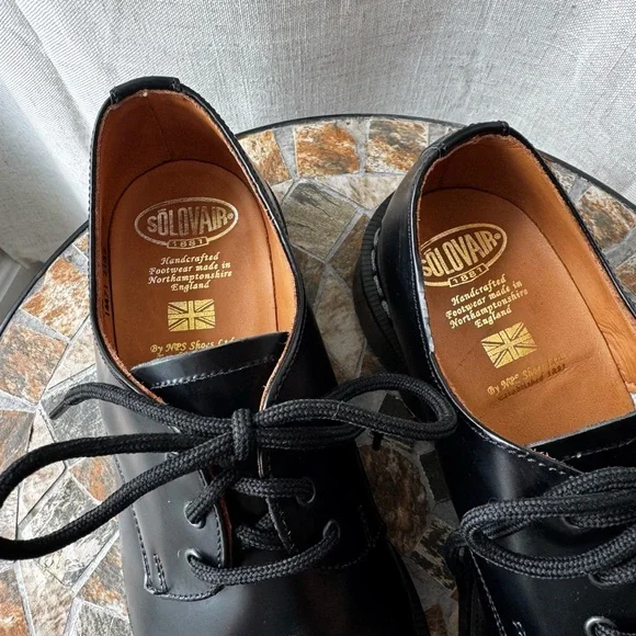 Solovair 3 Eye Gibson Black Hi-Shine Leather | UK 5 / US 6 | Made in England - Picture 4 of 15
